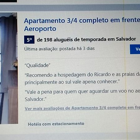 Apartamento 3/4 Completo Em Frente Ao Aeroporto Salvador da Bahia Exterior foto