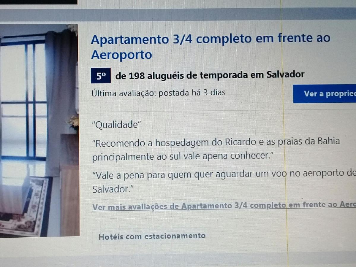 Apartamento 3/4 Completo Em Frente Ao Aeroporto Salvador da Bahia Exterior foto